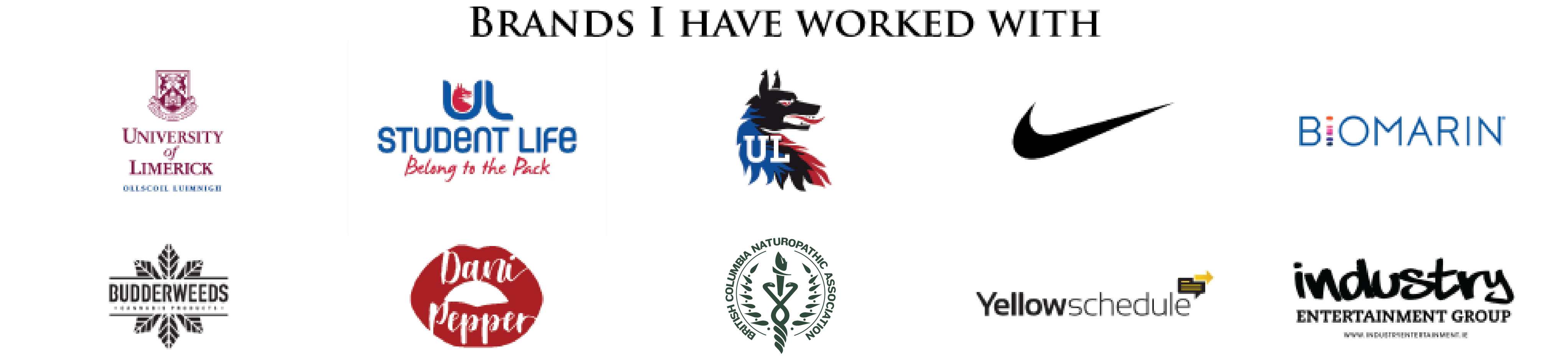 Brands I have worked with